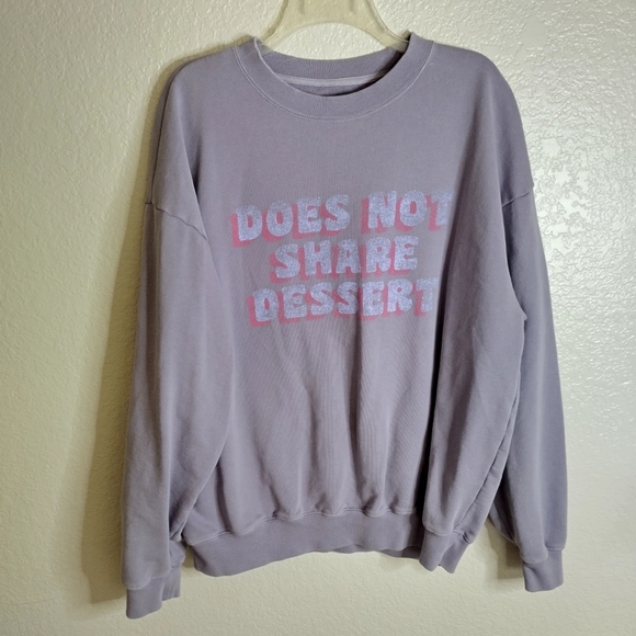 Aerie Offline Doesn't Share Dessert Crew Neck Sweatshirt Sz M - Picture 1 of 8